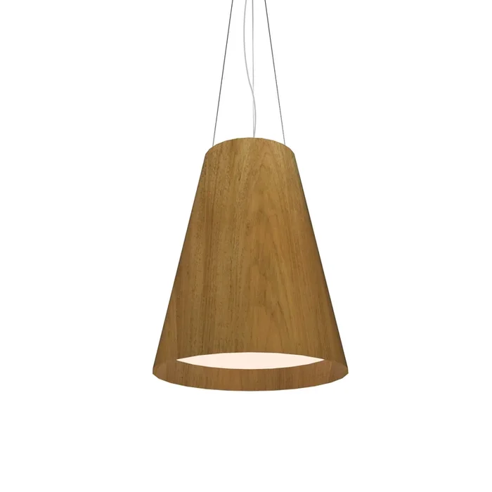 Accord Lighting – 1146.09 – Three Light Pendant – Conical – Louro Freijo