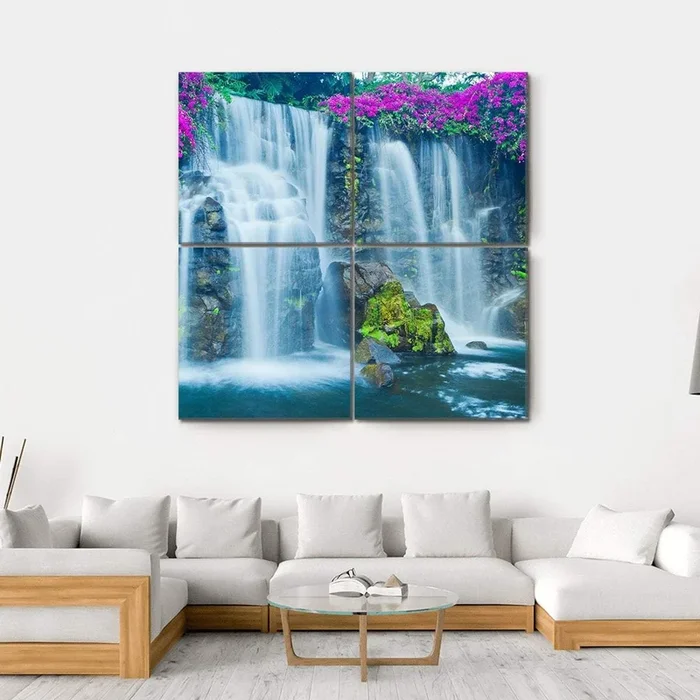 Blue Waterfall Hawaii Canvas Wall Art