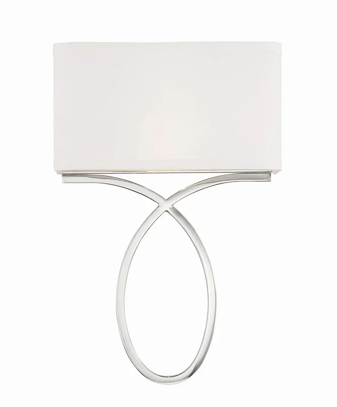Crystorama – BRK-A3702-PN – Two Light Wall Sconce – Brinkley – Polished Nickel – BRKA3702PN