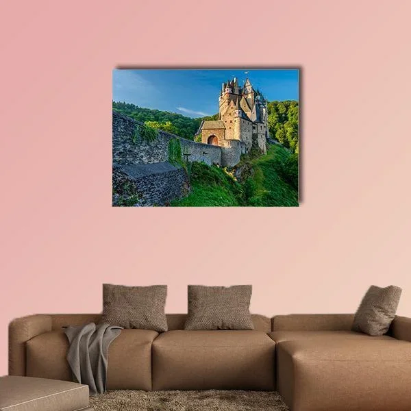 Eltz Castle on Green Hillside Canvas Wall Art
