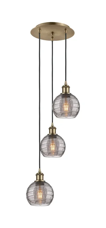 Innovations – 113B-3P-AB-G1213-6SM – Three Light Pendant – Ballston – Antique Brass