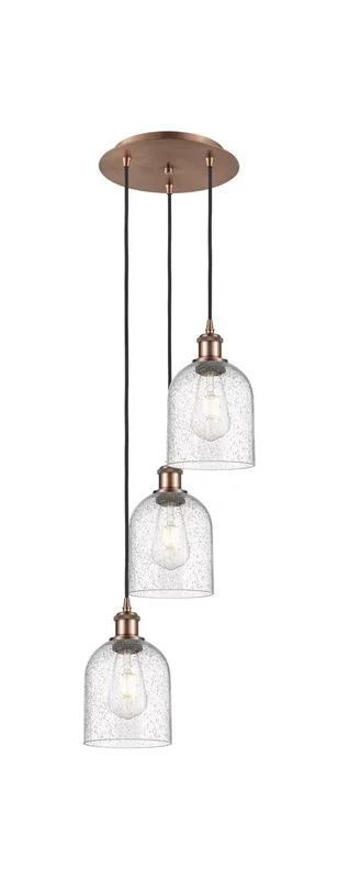 Innovations – 113B-3P-AC-G558-6SDY – Three Light Pendant – Ballston – Antique Copper