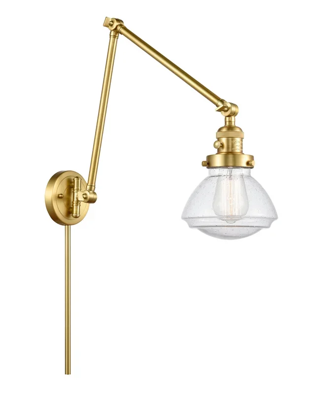 Innovations – 238-SG-G324 – One Light Swing Arm Lamp – Franklin Restoration – Satin Gold – 238SGG324
