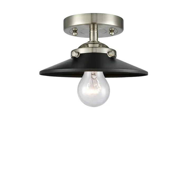 Innovations – 284-1C-SN-M6-BK-LED – LED Semi-Flush Mount – Nouveau – Brushed Satin Nickel – 2841CSNM6BKLED