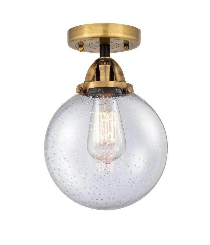 Innovations – 288-1C-BAB-G204-8 – One Light Semi-Flush Mount – Nouveau 2 – Black Antique Brass – 2881CBABG2048