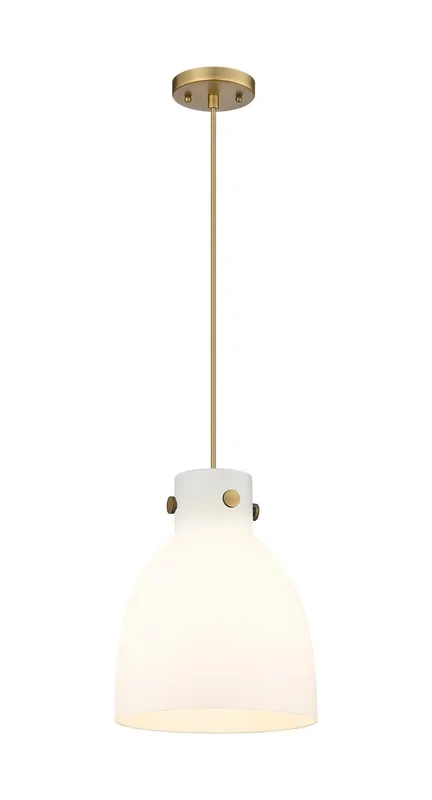 Innovations – 410-1PM-BB-G412-10WH – One Light Pendant – Downtown Urban – Brushed Brass – 4101PMBBG41210WH