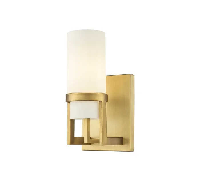 Innovations – 426-1W-BB-G426-8WH – LED Wall Sconce – Downtown Urban – Brushed Brass – 4261WBBG4268WH