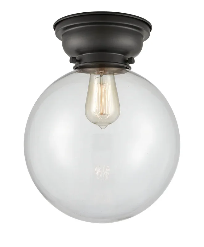 Innovations – 623-1F-BK-G202-10 – One Light Flush Mount – Franklin Restoration – Matte Black – 6231FBKG20210