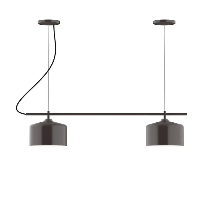 Montclair Light Works – CHB419-51-C24 – Two Light Linear Chandelier – Axis – Architectural Bronze – CHB41951C24