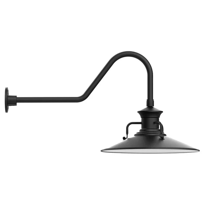 Montclair Light Works – GNC143-41-L13 – LED Gooseneck Wall Light – Homestead – Black – GNC14341L13