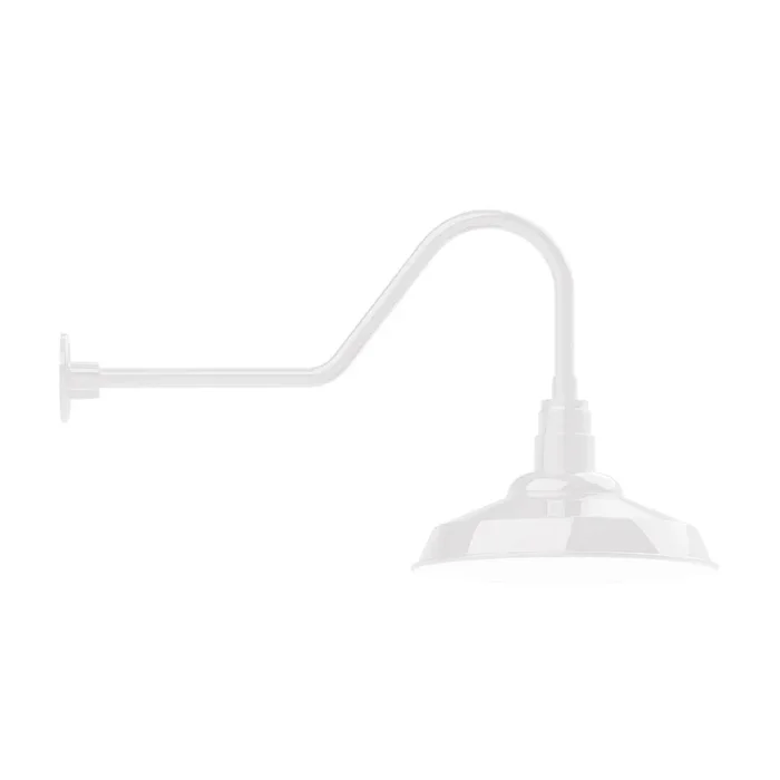 Montclair Light Works – GNC184-44-L13 – LED Gooseneck Wall Light – Warehouse – White – GNC18444L13