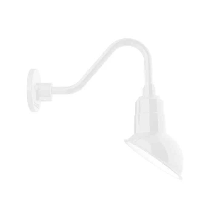 Montclair Light Works – GNV119-44 – One Light Gooseneck Wall Light – Emblem – White – GNV11944