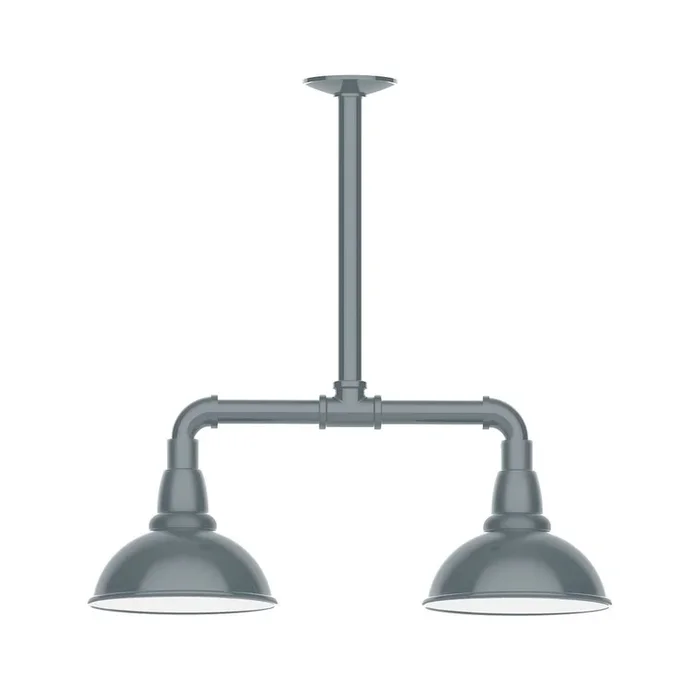 Montclair Light Works – MSB105-40-T24-G06 – Two Light Pendant – Cafe – Slate Gray – MSB10540T24G06