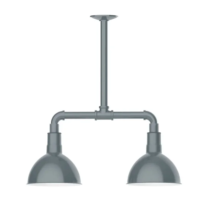 Montclair Light Works – MSB114-40-T36-G06 – Two Light Pendant – Deep Bowl – Slate Gray – MSB11440T36G06