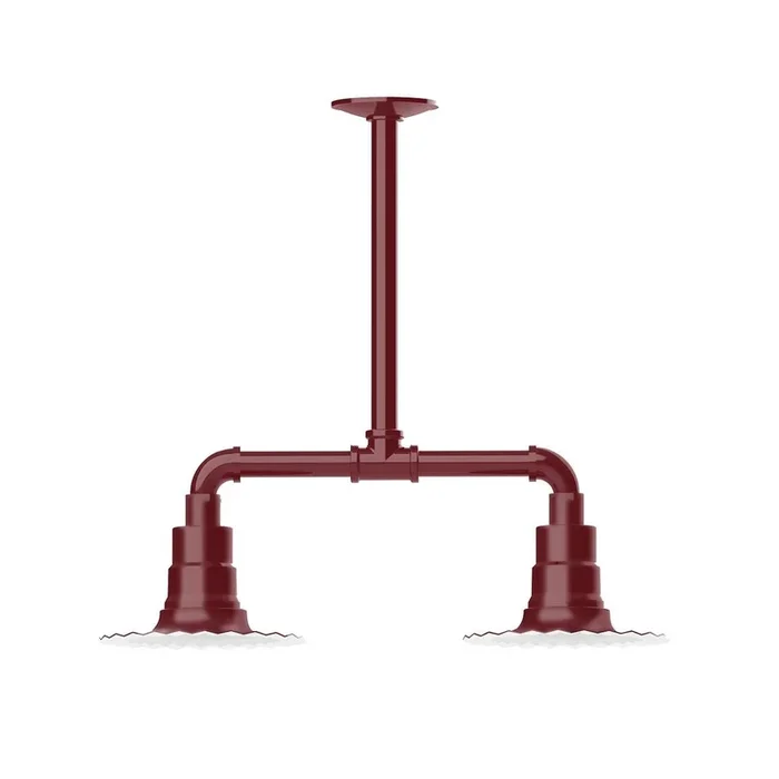 Montclair Light Works – MSB157-55-T24-G06 – Two Light Pendant – Radial – Barn Red – MSB15755T24G06