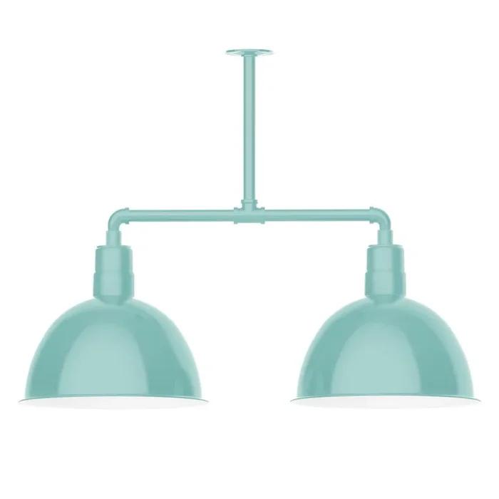 Montclair Light Works – MSD117-48-T24-G05 – Two Light Pendant – Deep Bowl – Sea Green – MSD11748T24G05