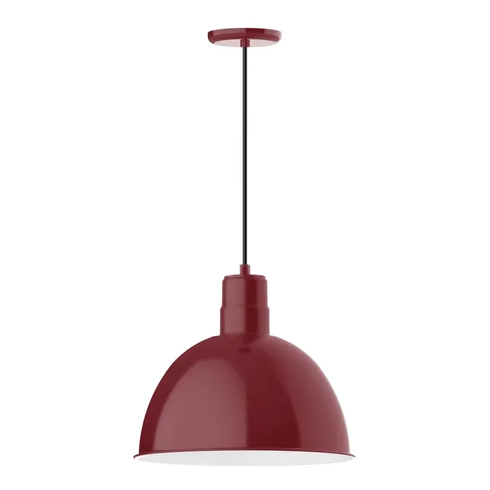 Montclair Light Works – PEB117-55 – One Light Pendant – Deep Bowl – Barn Red – PEB11755