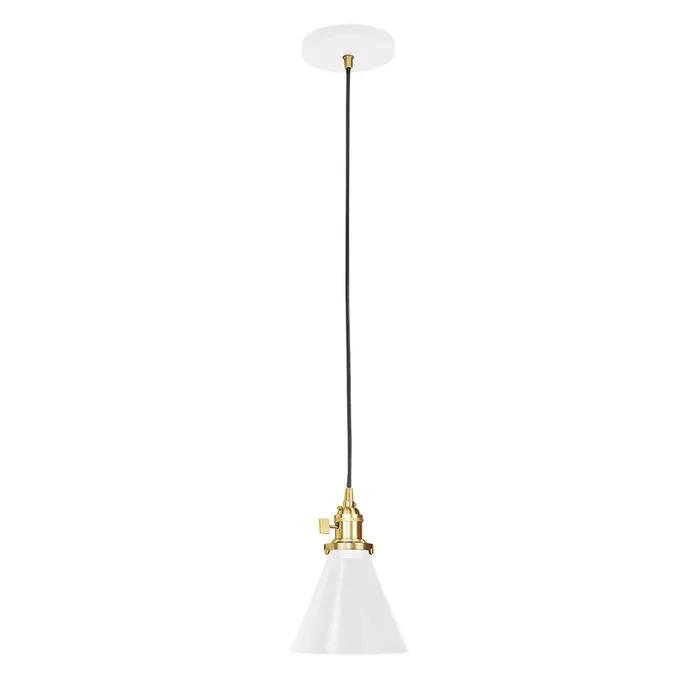Montclair Light Works – PEB405-44-91-C04 – One Light Pendant – Uno – White with Brushed Brass – PEB4054491C04