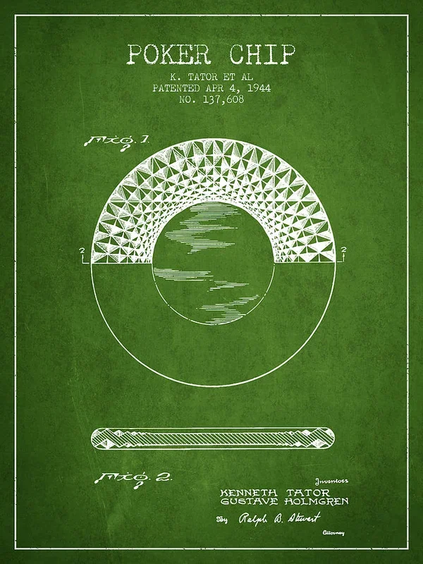 Poker Chip Patent from 1944 – Green