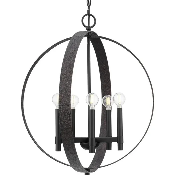 Progress Lighting Allegheny Collection 5-Light Chandelier Matte Black Finish (P400391-31M)
