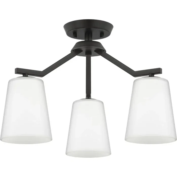 Progress Lighting Vertex Collection Three-Light Chandelier Convertible Matte Black (P400342-31M)