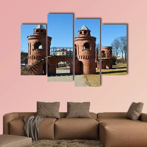 Red Children’s Castle in Pinsk Belarus Canvas Wall Art