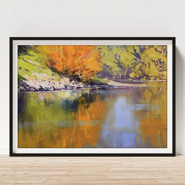 River Bank reflections Art Print