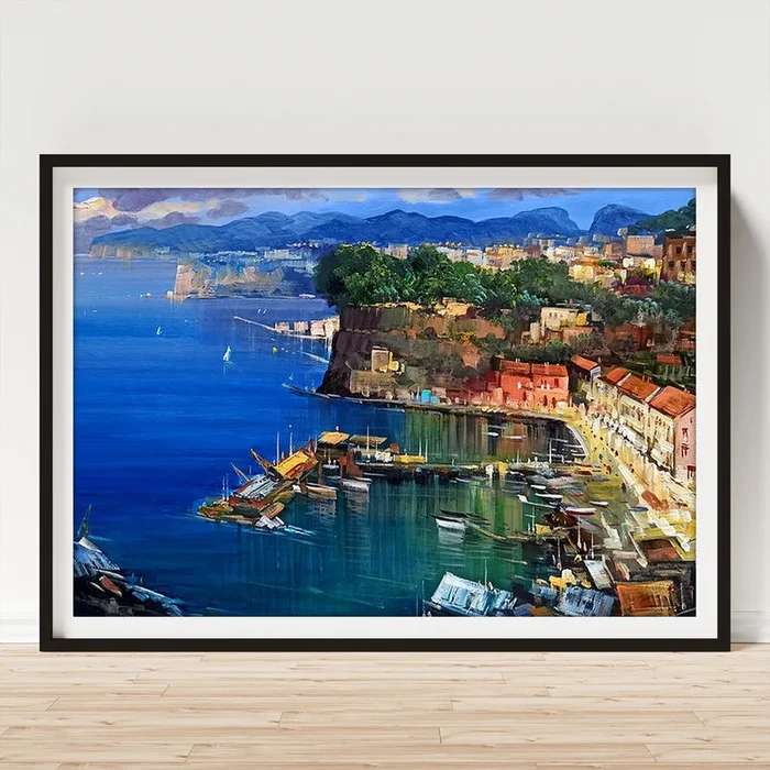 Sorrento painting – Lights on the gulf Art Print