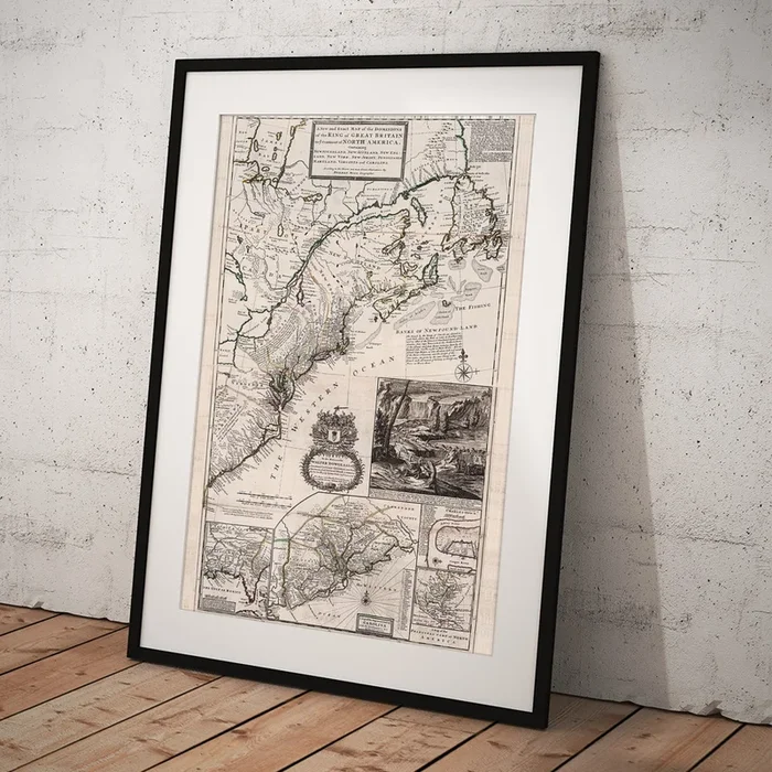 The dominions of Great Britain in North America – Historic Map of North America – Antique Maps Art Print