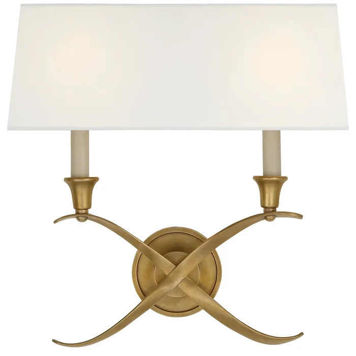 Visual Comfort Signature – Two Light Wall Sconce – Cross Bouillotte – CHD1191ABL