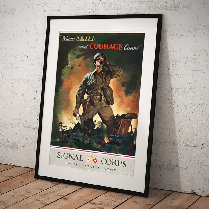 Where Skill and Courage Count – Signal Corps Recruiting – 1942 Art Print