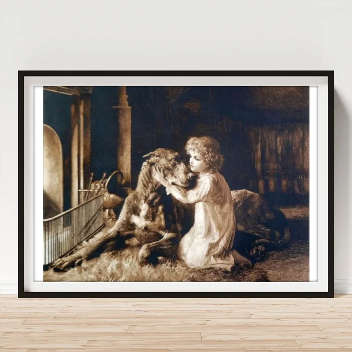 Young child with lercher Art Print