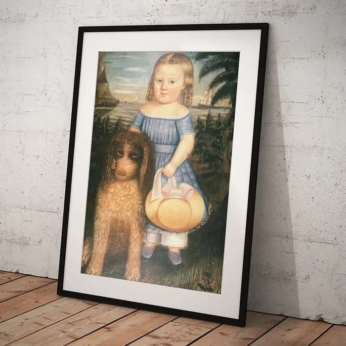 Young Girl With Her Dog Art Print