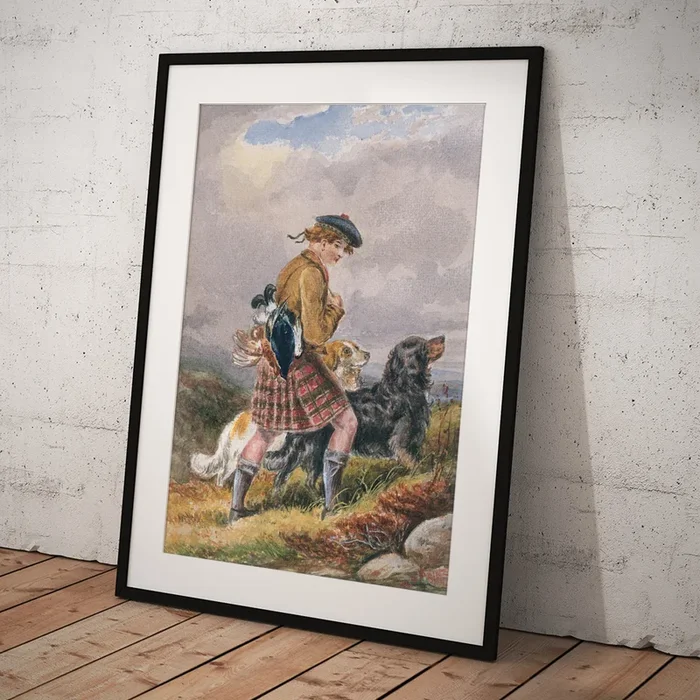 Young Scottish Gamekeeper with Dead Game Art Print