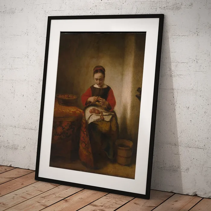 Young Woman Peeling Apples #2 Art Print