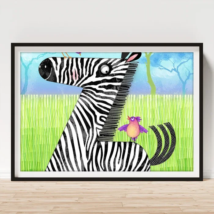 Z is for Zebra Art Print