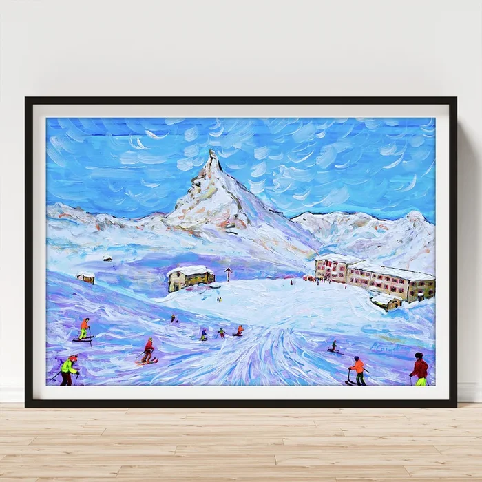Zermatt Ski Print Riffelberg Art Print
