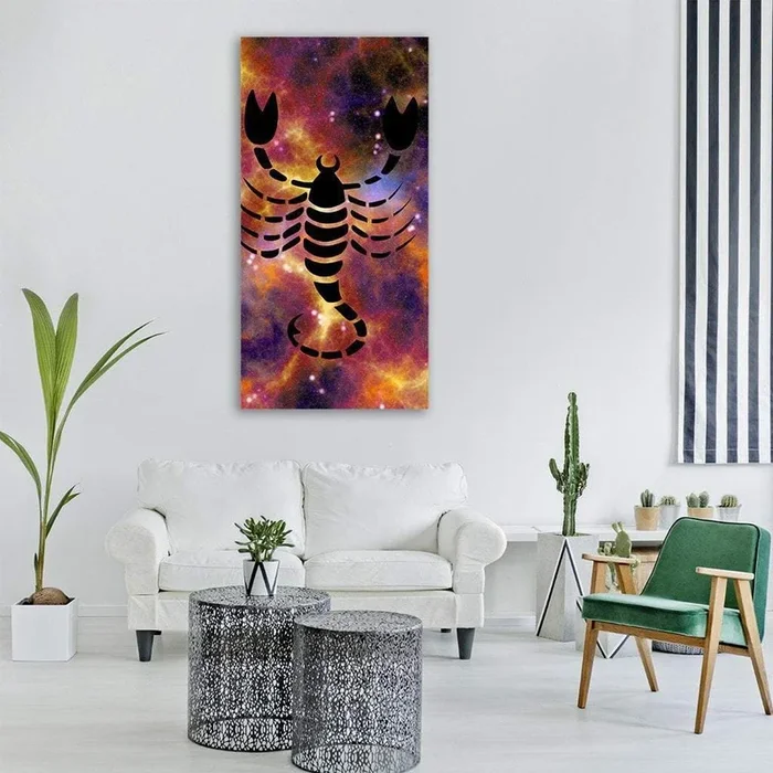 Zodiac Symbol Of Scorpio Vertical Canvas Wall Art