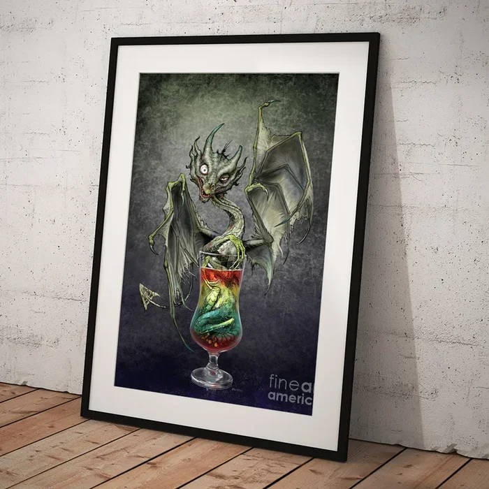 Zombie Dragon Art Print